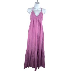 Marine Layer Kaia maxi dress beachy boho lavender tiered sz XS‎